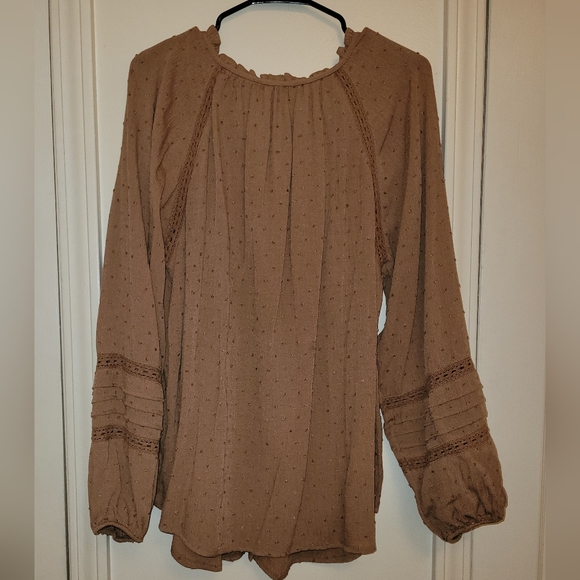 Torrid. Washable Gauze Lace Inset Top - Picture 2 of 2